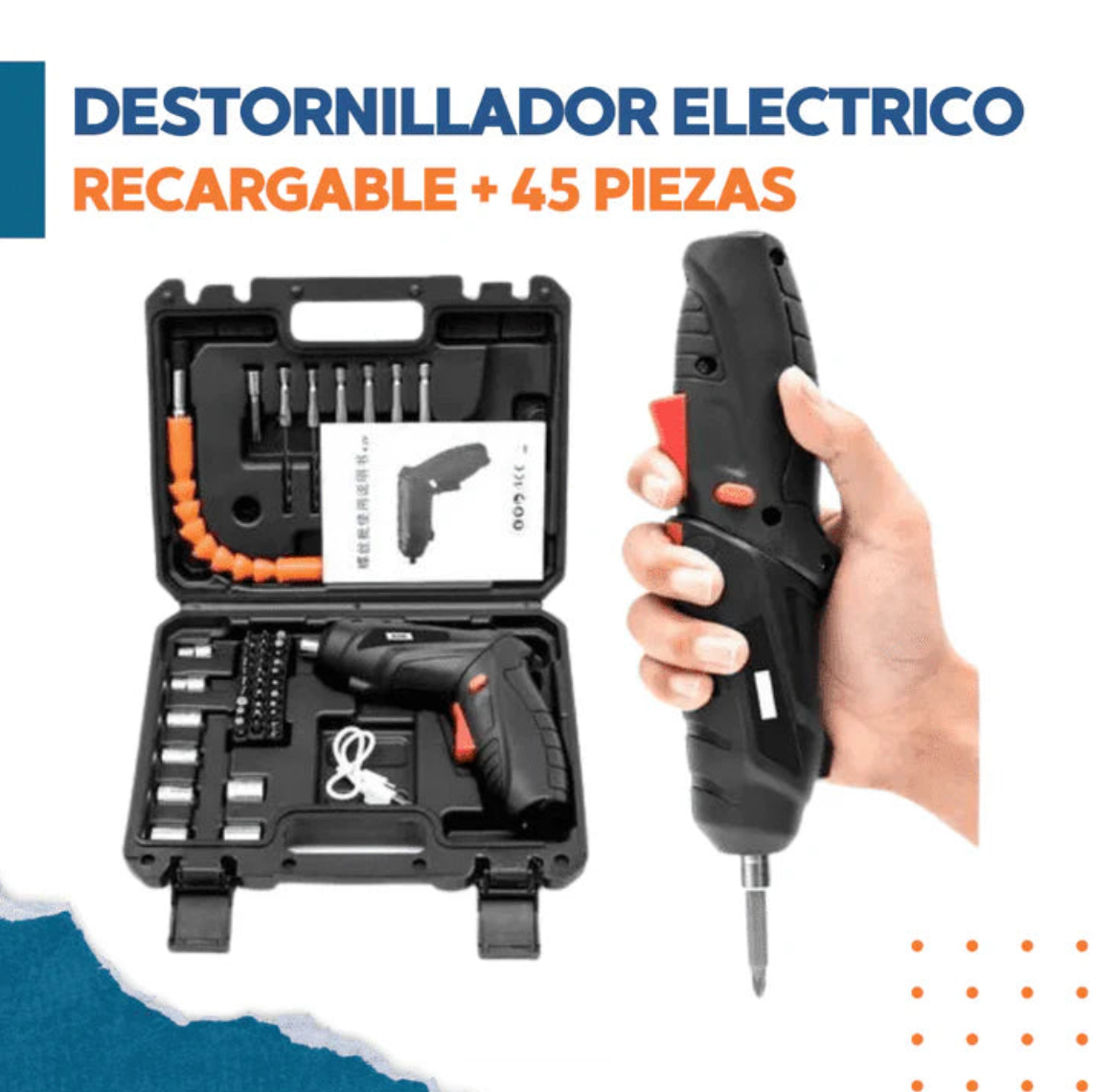 KIT DESTORNILLADOR ELÉCTRICO DE 47 PIEZAS PROMOCION + ENVÍO GRATIS